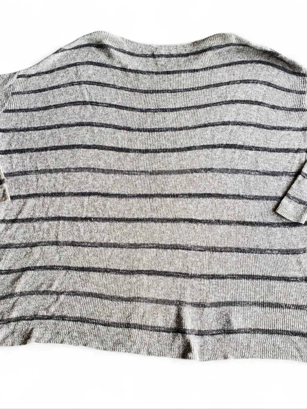 Free People Gray Striped Knit Sweater Large